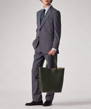 Paul Smith ダブルフェイスレザー トートバッグ オリーブ