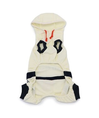 PET PARADISE Lee フード付き ロゴロンパース 小型犬 ホワイト