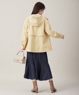 ANY SIS L 【撥水・UVカット・洗える】フーデットハーフ コート イエロー