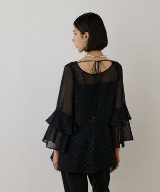 GRACE CONTINENTAL フィルムジャガードフリルトップ ブラック