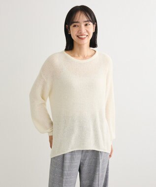 Green Parks シアーゆったりニットプルオーバー Off White