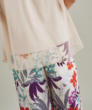 GRACE CONTINENTAL ボタニカルプリントワイドパンツ ベージュ