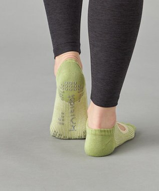 Chacott 140203 ラメストライプカバー　５本指ソックス ライムグリーン