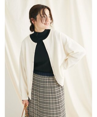 CRAFT STANDARD BOUTIQUE 裏起毛リングドットカーディガン Ivory