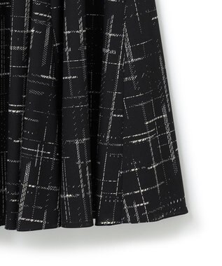 23区 【洗える】モノクロトーンプリント スカート ブラック系