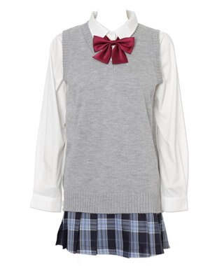 WEGO 【SCHOOLITEM】ベーシックニットベスト 杢グレー