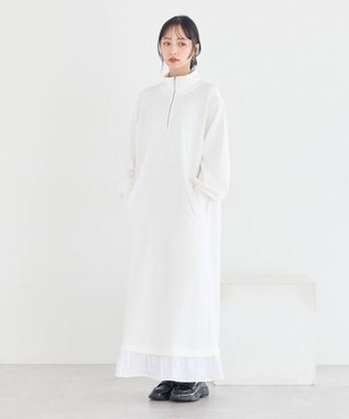 earth music&ecology レイヤーヘムワンピース White