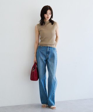 YECCA VECCA ハイネックノースリーブニット Gray Beige
