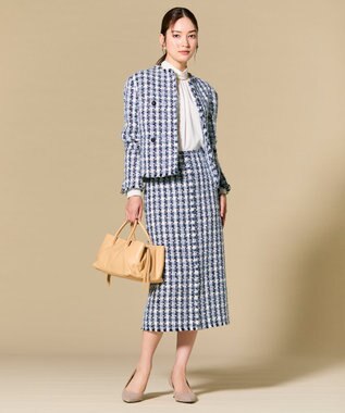 BEIGE， BERYL / ファンシーツイードノーカラージャケット Navy Mix