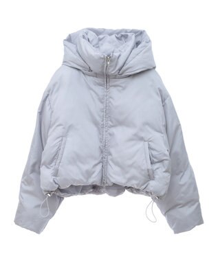 earth music&ecology 2wayパファー ショートブルゾン ブルーグレー