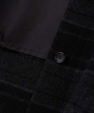 23区 【~8/23まで受注生産/受注限定カラー】MANTECOPureリバーチェック ステンカラー ロングコート ブラックチェック系