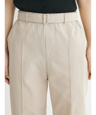 Green Parks 綿麻混バックルベルト付テーパードパンツ Light Beige