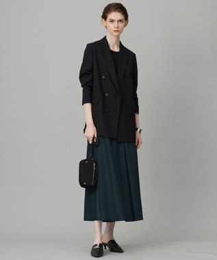 ICB L 【UVケア・速乾・洗える】シルクエステルタフタ フレアスカート ディープパイン系