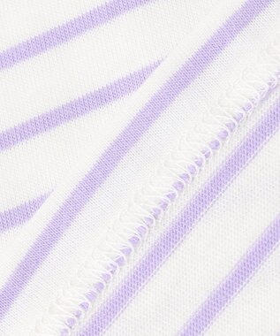 組曲 KIDS 【110-140㎝】半袖ボーダー Tシャツ ラベンダー×オフホワイト