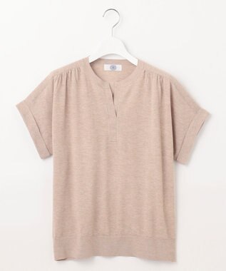 J.PRESS LADIES L 【WEB限定カラーあり・洗える】Vis/Peスパーク バンドカラー ニット ベージュ系