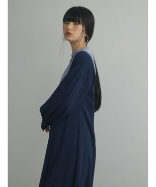 Green Parks armonia．配色パターンワンピース Navy