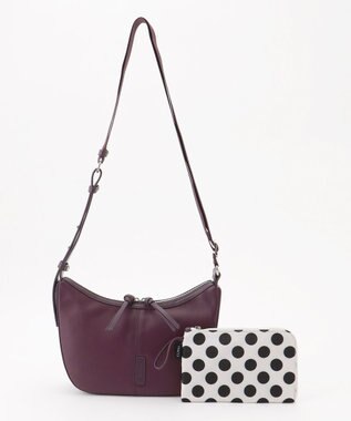 Y'SACCS イタリアンシープ　マルチポーチ付き　ホーボーバッグ パープル