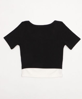 WEGO レースキャミレイヤード風ちびT ブラック