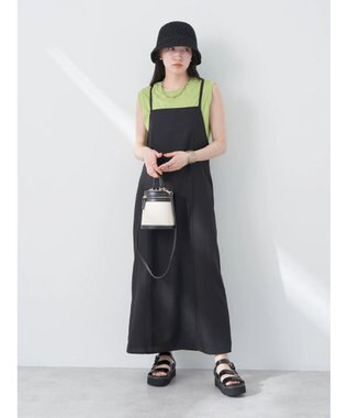 earth music&ecology リサイクルポリエステルブレンドキャミワンピース Black