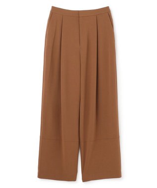 BEIGE， GYPSUM / シルキータッチ セミワイドタックパンツ Brown