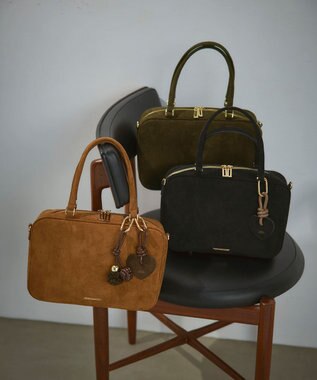 23区 【WEB&一部店舗限定】ボール フリンジ チャーム カーキ×ダークブラウン