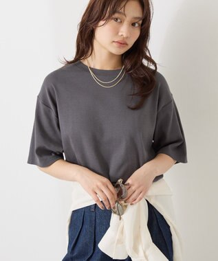 AMERICAN HOLIC 【接触冷感】スムースルーズクルーネックＴシャツ Charcoal Gray