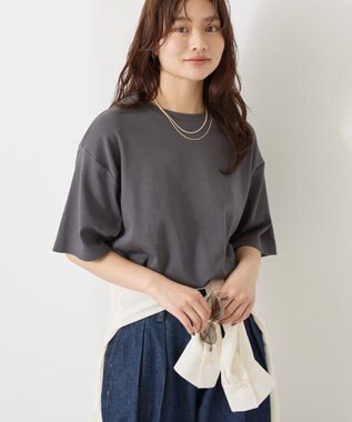 AMERICAN HOLIC 【接触冷感】スムースルーズクルーネックＴシャツ Charcoal Gray