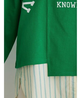 Green Parks コットンＵＳＡミニ裏毛リメイク風プルオーバー Green