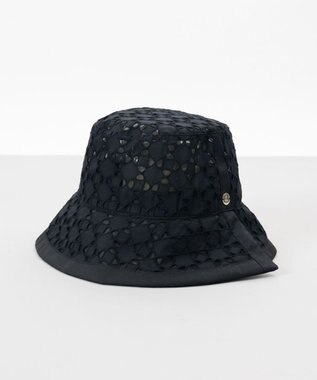 AURORA 【 LANVIN COLLECTION（ランバン コレクション） 】レースJL切り替えクロッシェハット ネイビー