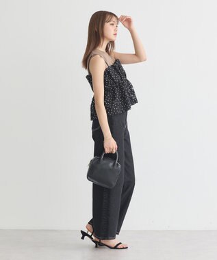 earth music&ecology キラキラフラワー刺繍ビスチェ Black