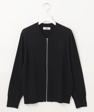 J.PRESS LADIES 【洗える】ニット ブルゾン ブラック系