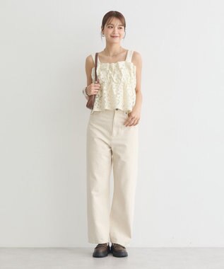 earth music&ecology キラキラフラワー刺繍ビスチェ Ivory