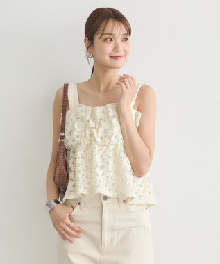 earth music&ecology キラキラフラワー刺繍ビスチェ Ivory