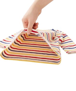 MIKI HOUSE HOT BISCUITS 【80-120cm】ボーダーワンピース アイボリー