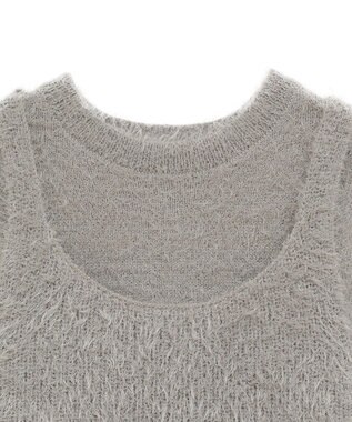 CRAFT STANDARD BOUTIQUE 洗える/ビスチェ付きシャギーニットプルオーバー Gray