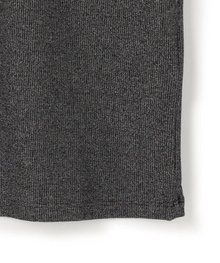 ICB L 【洗える】 シャイニーリブテレコ プルオーバー ブラック×シルバー系