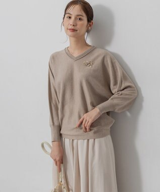 組曲 S 【前後着用可】ニューシックニットＶネック プルオーバー ベージュ系