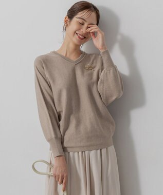 組曲 S 【前後着用可】ニューシックニットＶネック プルオーバー ベージュ系