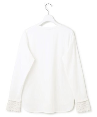 23区 S 【洗える】ナチュラルコットンベア レースレイヤード カットソー ホワイト系