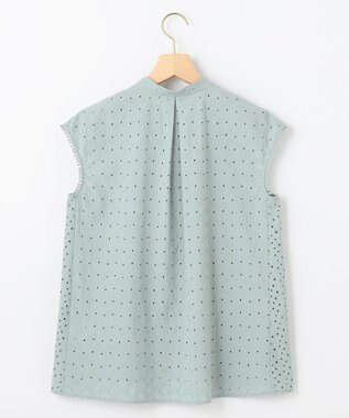 組曲 L エンブロイダリーレースノースリーブ ブラウス スモーキーミント系