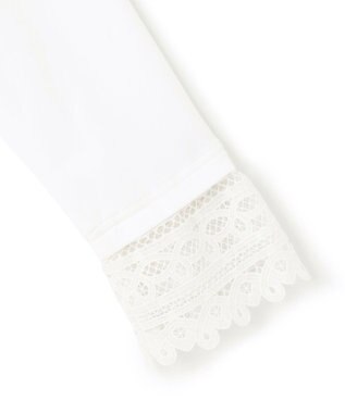 23区 S 【洗える】ナチュラルコットンベア レースレイヤード カットソー ホワイト系