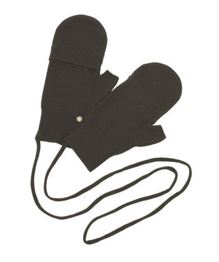 earth music&ecology チャーム付きニットミトン Charcoal Gray