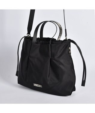 LA BAGAGERIE ドローストリング2WAYトート Sサイズ ブラック×パイソン