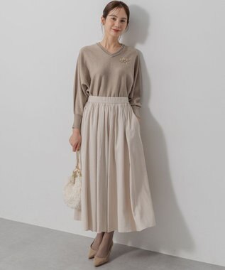 組曲 S 【前後着用可】ニューシックニットＶネック プルオーバー ベージュ系