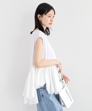 YECCA VECCA アシメペプラムカットソー Off White