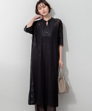 23区 【SLOW/一部店舗限定】モチーフレース ワンピース ブラック