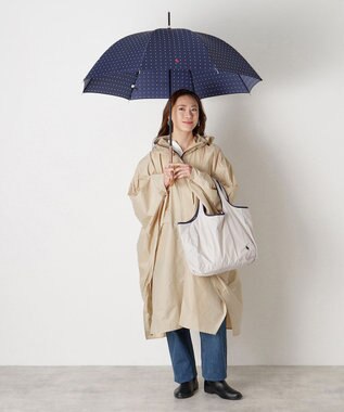 MOONBAT POLO RALPH LAUREN（ポロ ラルフローレン)ドット×ロゴ 雨傘 長傘 ネイビーブルー