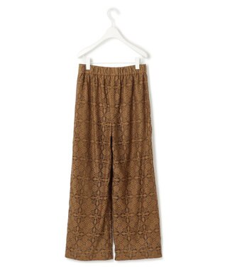ICB L 【洗える】タイルパターンレース ワイドストレートパンツ キャメル系