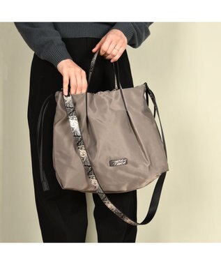 LA BAGAGERIE ドローストリング2WAYトート Sサイズ グレージュ