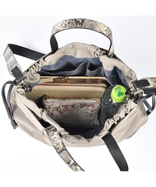 LA BAGAGERIE ドローストリング2WAYトート Sサイズ グレージュ